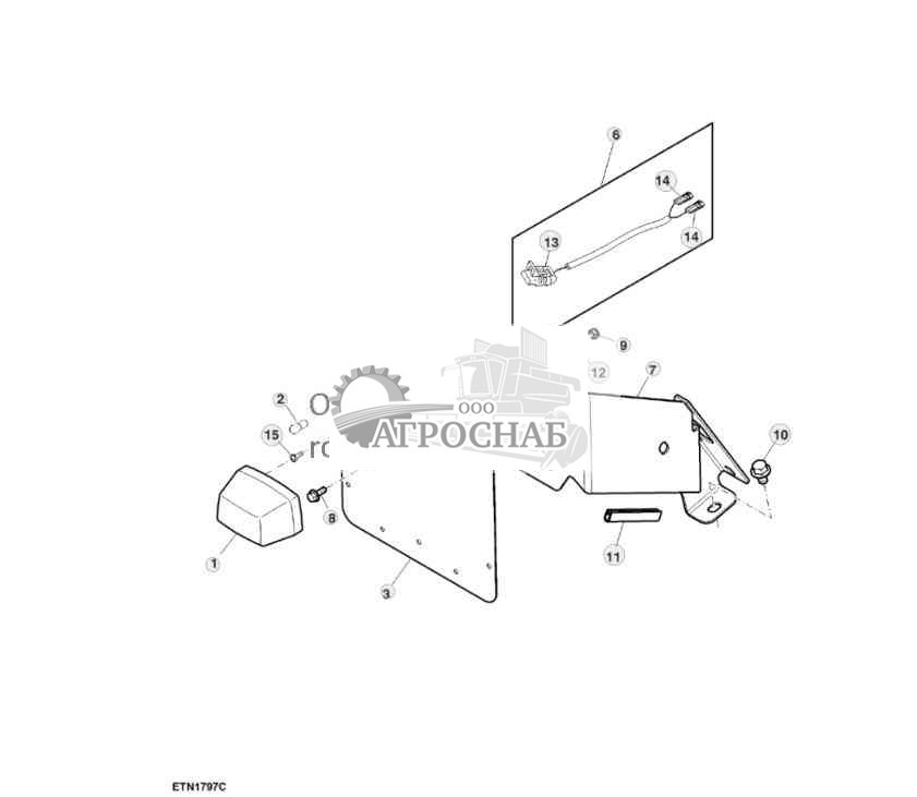 Табличка с номерным знаком и лампа 